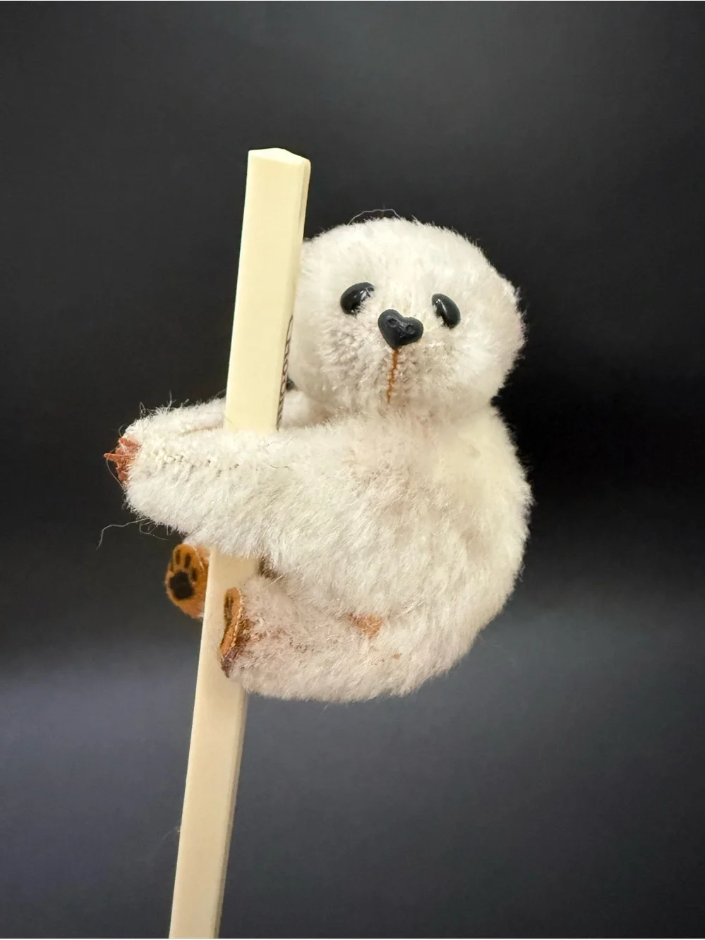 Vintage White Bear Polar Bear Plush Collectible Pencil Hugger